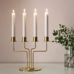 جا شمعی طلایی 4 شاخه ایکیا مدل PARLBAND